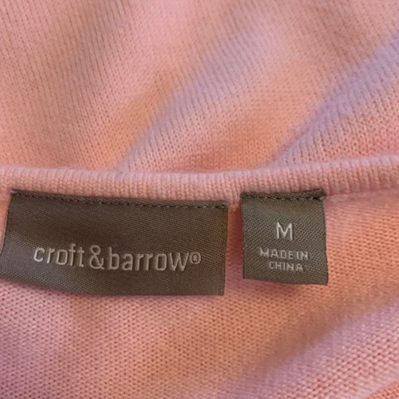 Croft & Barrow Pink V-Neck Sweater Size M - Picture 9 of 9